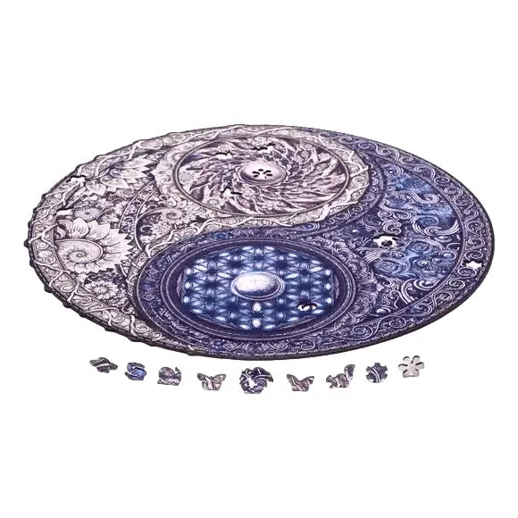 Unidragon Mandala "Die Übergreifende Gegensätze" in M, L, XL Klassisches Lege/Wand Puzzle aus Holz - myshop-ffm