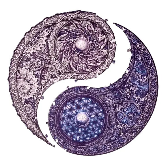 Unidragon Mandala "Die Übergreifende Gegensätze" in M, L, XL Klassisches Lege/Wand Puzzle aus Holz - myshop-ffm