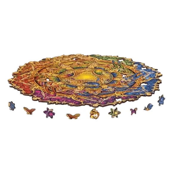 Unidragon Mandala "Der Unerschöpflicher Wohlstand" in M, L, XL Klassisches Lege/Wand Puzzle aus Holz - myshop-ffm