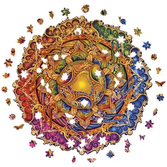 Unidragon Mandala "Der Unerschöpflicher Wohlstand" in M, L, XL Klassisches Lege/Wand Puzzle aus Holz - myshop-ffm
