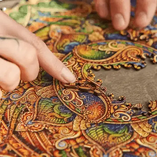 Unidragon Mandala "Der Unerschöpflicher Wohlstand" in M, L, XL Klassisches Lege/Wand Puzzle aus Holz - myshop-ffm