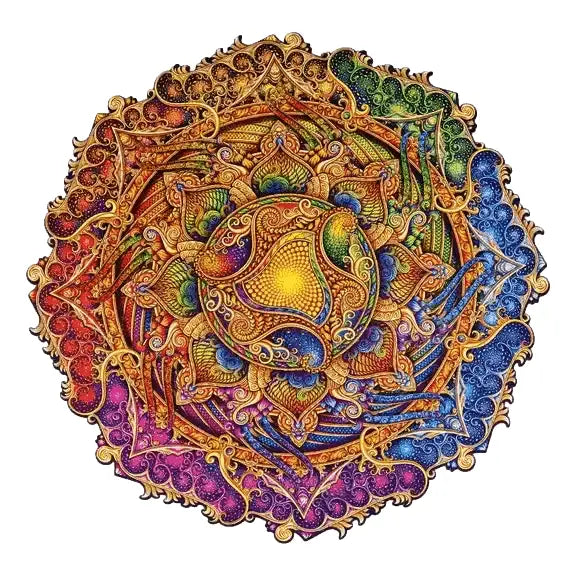 Unidragon Mandala "Der Unerschöpflicher Wohlstand" in M, L, XL Klassisches Lege/Wand Puzzle aus Holz - myshop-ffm
