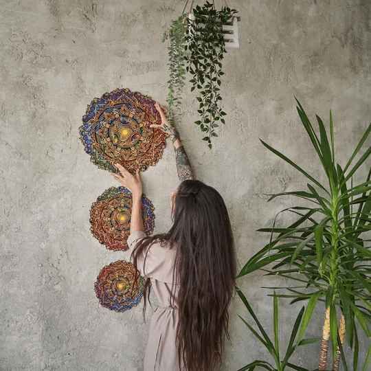 Unidragon Mandala "Der Unerschöpflicher Wohlstand" in M, L, XL Klassisches Lege/Wand Puzzle aus Holz - myshop-ffm