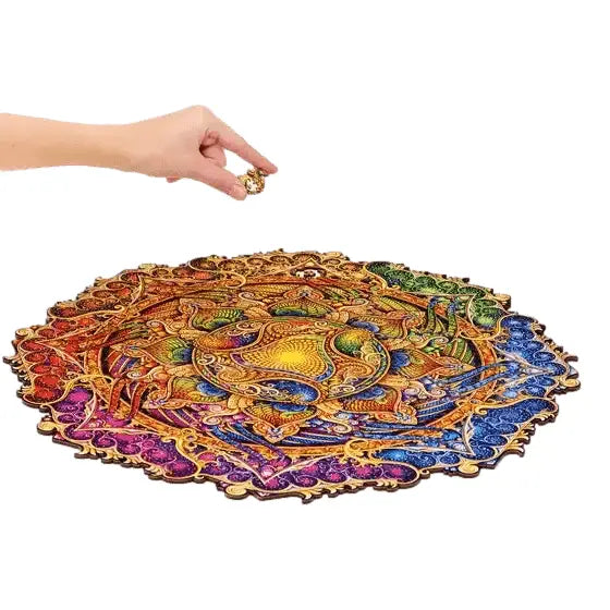 Unidragon Mandala "Der Unerschöpflicher Wohlstand" in M, L, XL Klassisches Lege/Wand Puzzle aus Holz - myshop-ffm