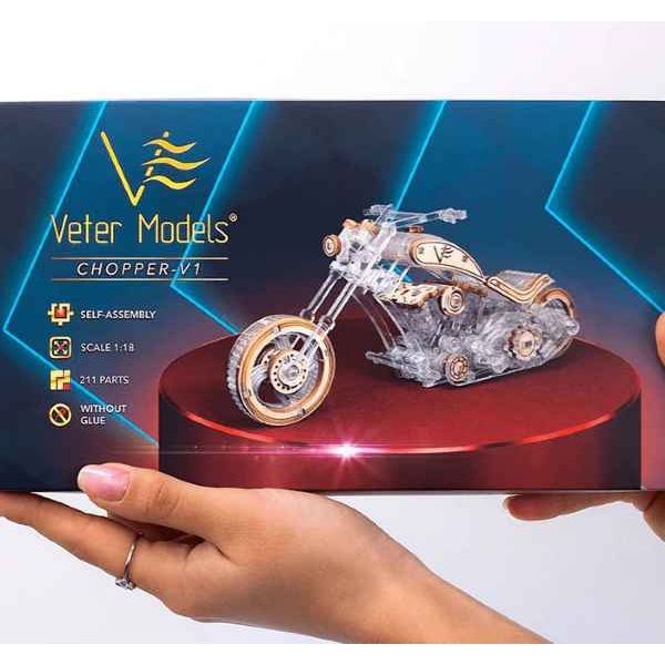 Veter Models"Chopper V1" Mechanische 3D DIY Modelle aus Holz  aus Holz - myshop-ffm