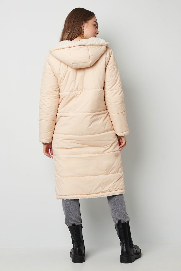 Damen Lange  Wintermantel Winterjacke Wärmejacke mit Kapuze