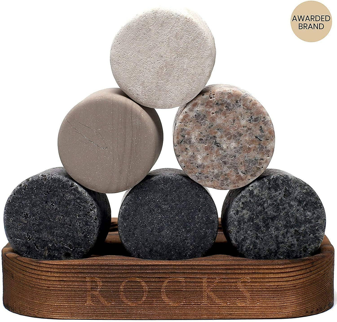 ROCKS Connoisseur-Set – Soleil Whiskyglas & Kühlsteine