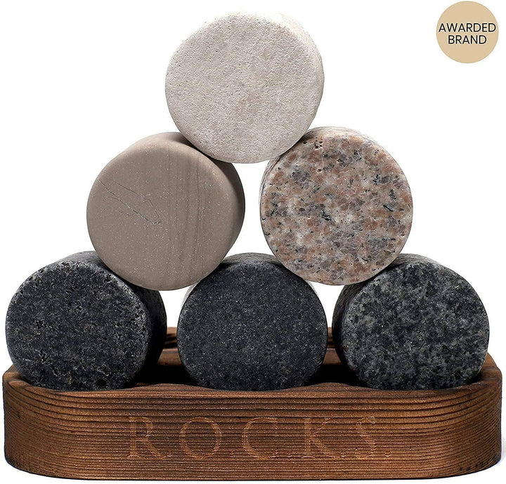 ROCKS Connoisseur-Set – Soleil Whiskyglas & Kühlsteine