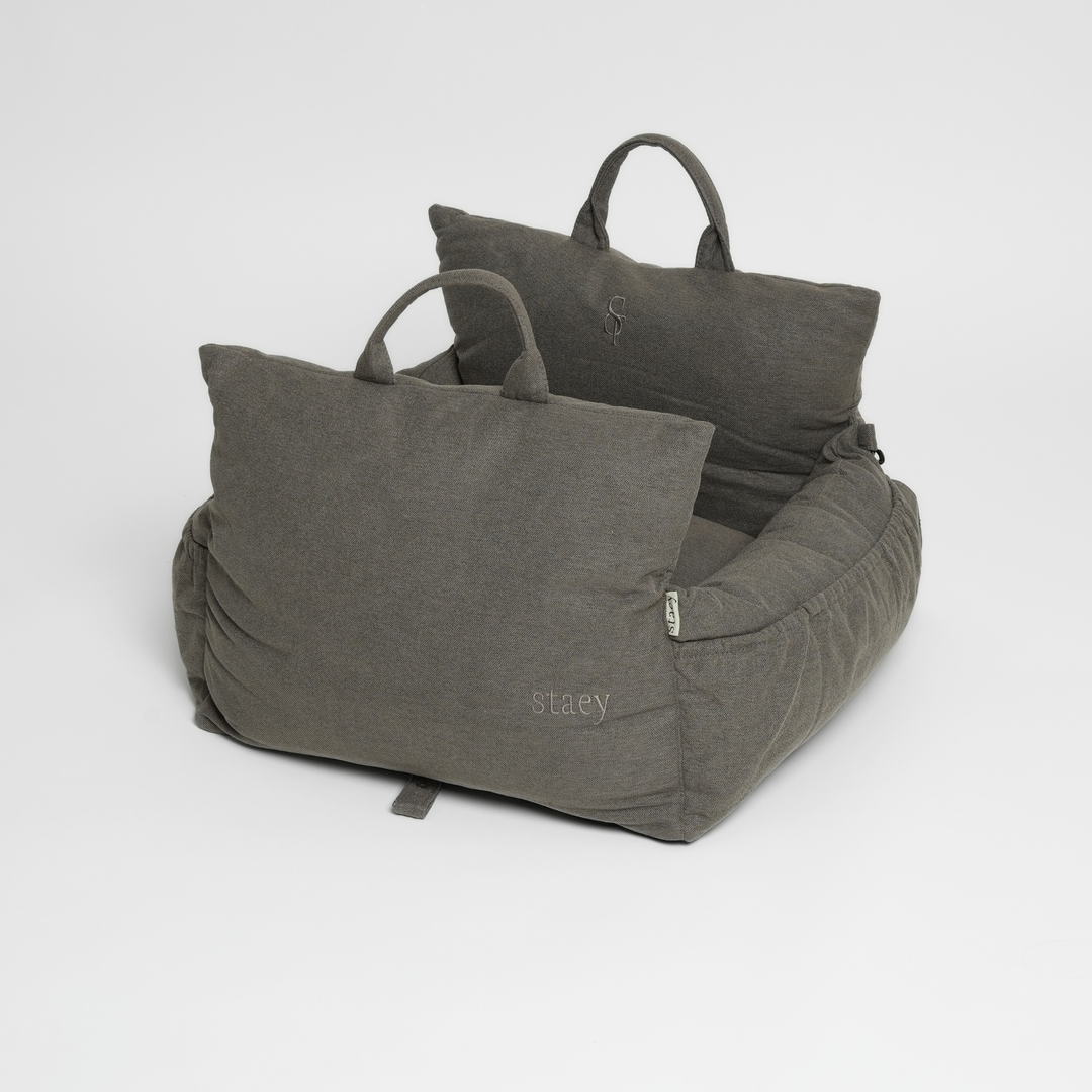 Staey „Lara“ Hund Autositz Taupe | 3-in-1 Hundebett