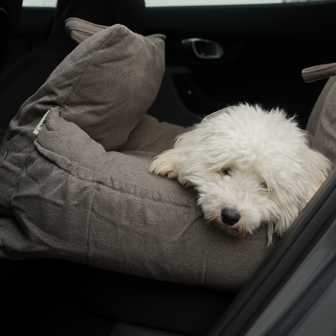 Staey „Lara“ Hund Autositz Taupe | 3-in-1 Hundebett