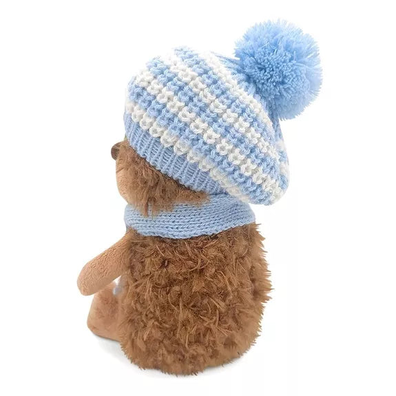 Plüsch und Stofftier "Fluffy der Igel mit gestreifter Baskenmütze Blau" Life Collection 18 cm