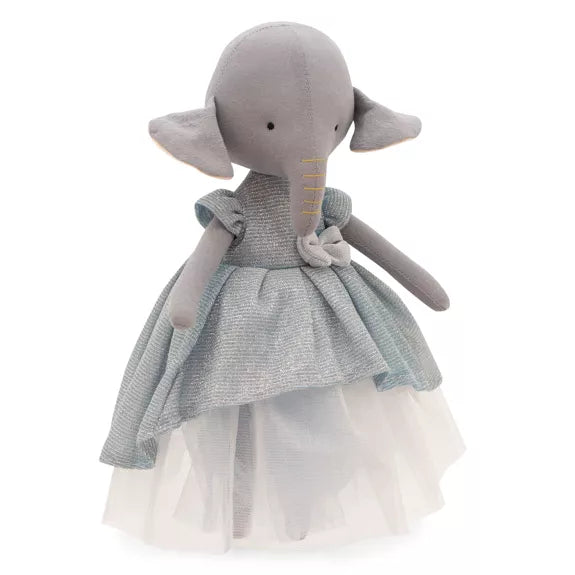 Plüsch und Stofftier "ALI DER ELEFANT" Hellblaues Kleid 30 cm