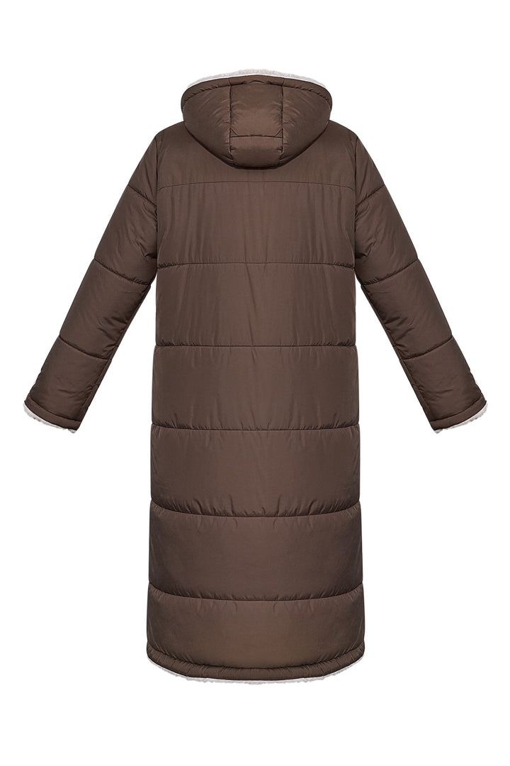 Damen Lange  Wintermantel Winterjacke Wärmejacke mit Kapuze