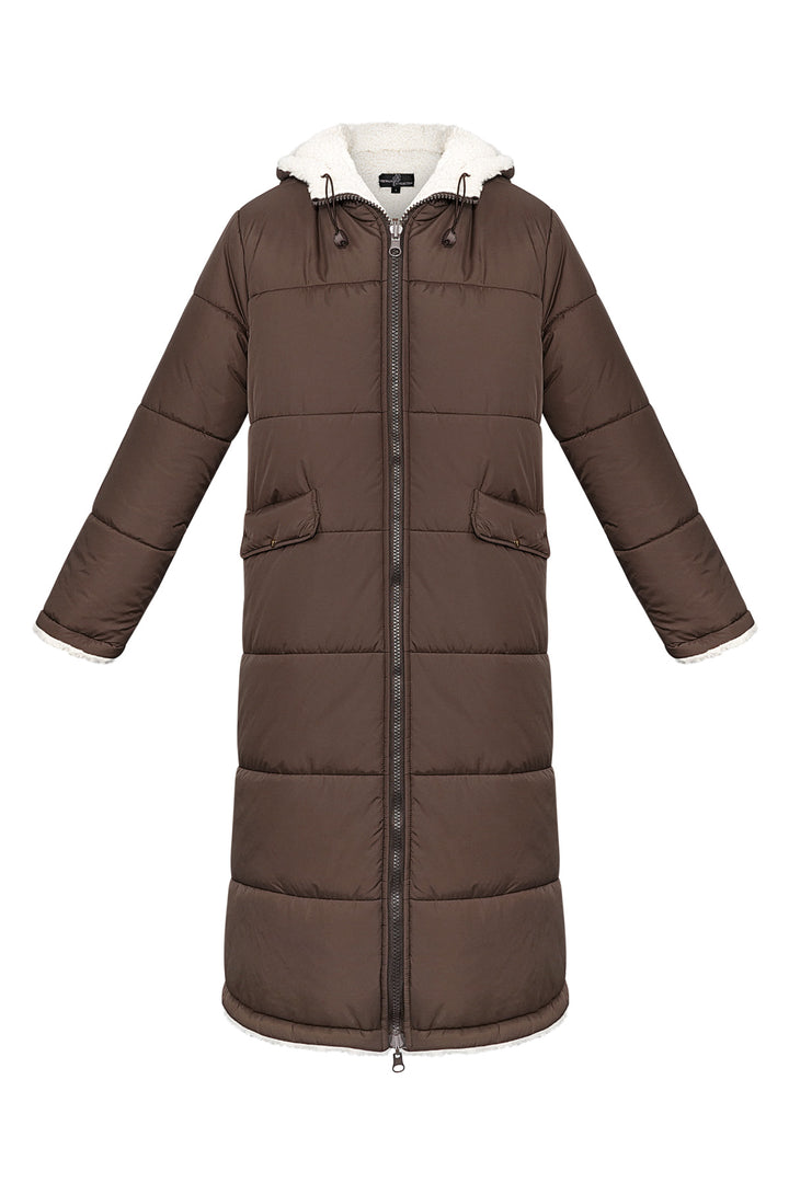 Damen Lange  Wintermantel Winterjacke Wärmejacke mit Kapuze