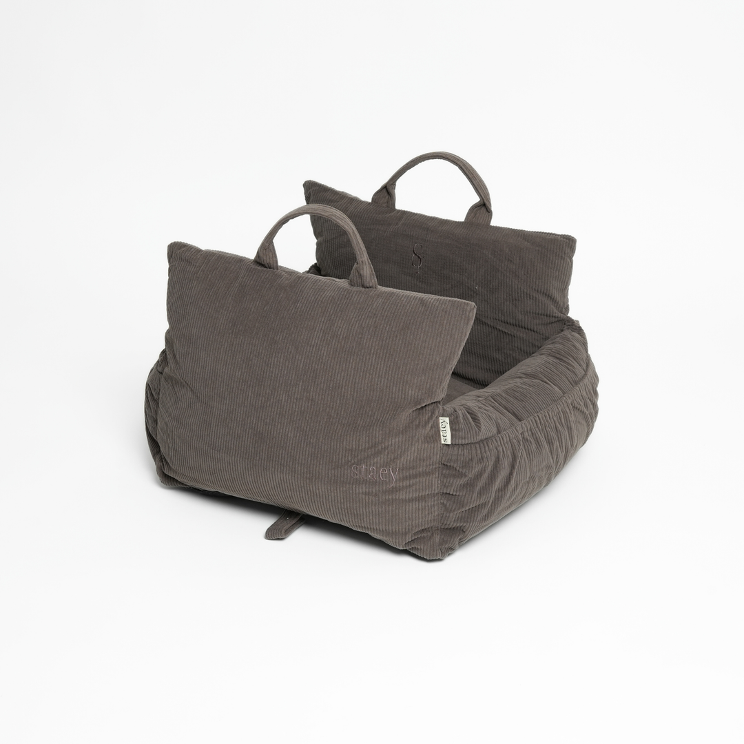 Staey „Lara“ Hund Autositz Cord | 3-in-1 Hundebett