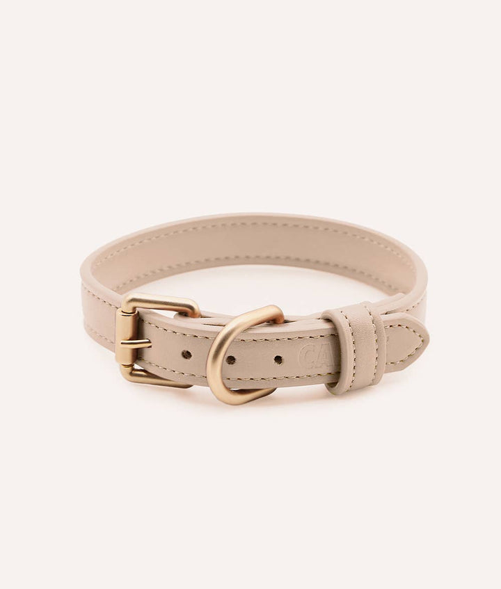 CAFIDE - Beiges Halsband aus veganem Lignify®-Leder, Jala