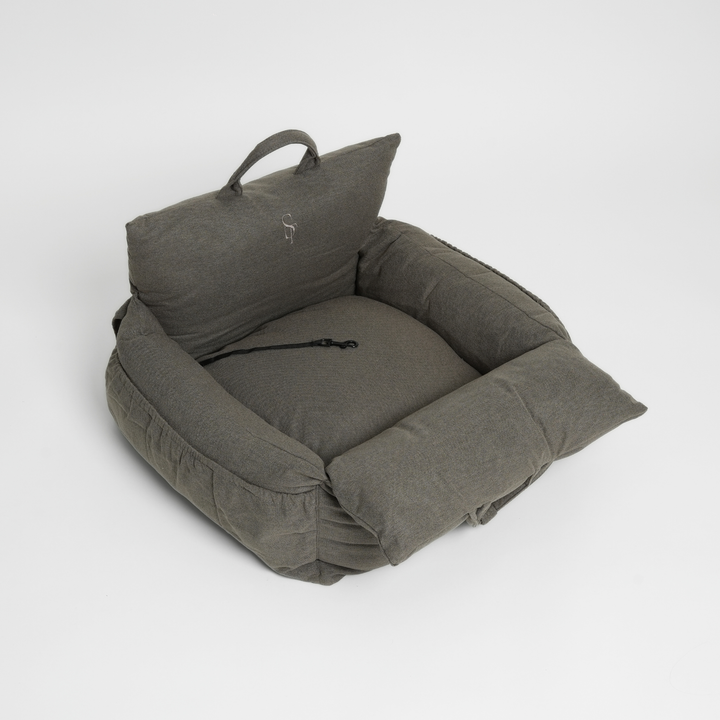 Staey „Lara“ Hund Autositz Taupe | 3-in-1 Hundebett
