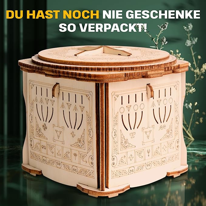 Escape Welt HOLZ SECRET LOCK BOX - Escape Room Spiel - Rätsel