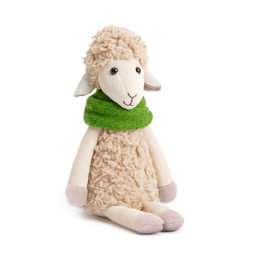 Kuscheltier Schaf Bibi mit grünem Loop 16 cm