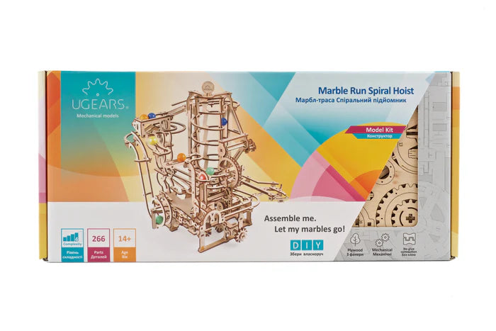 Ugears "Marble Run Spiral Hoist" Murmelbahn mit Spiralaufzug DIY