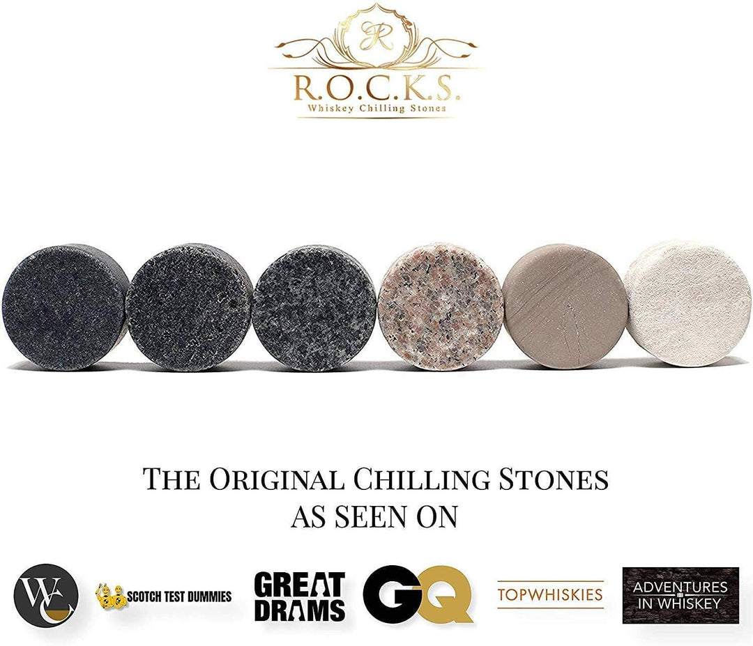 ROCKS Connoisseur-Set – Soleil Whiskyglas & Kühlsteine