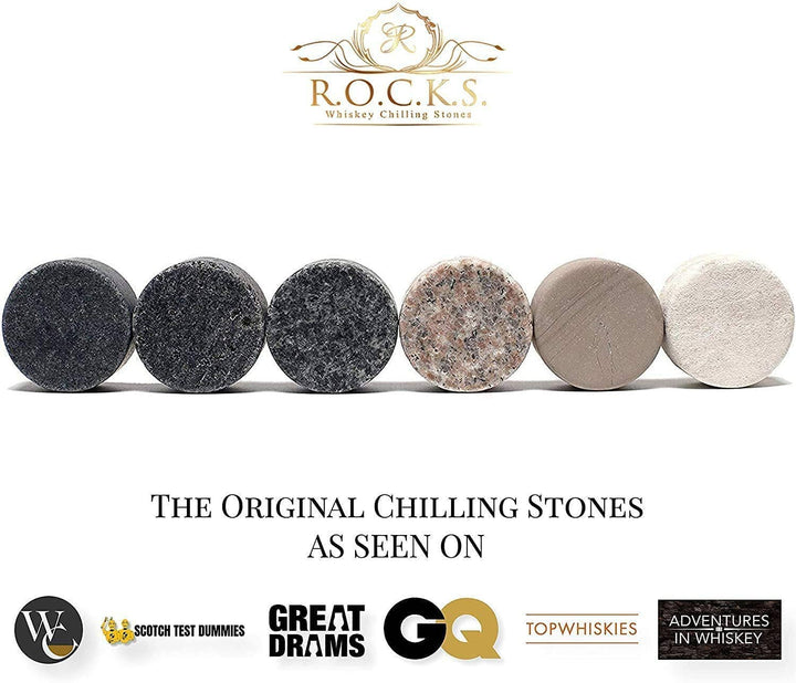 ROCKS Connoisseur-Set – Soleil Whiskyglas & Kühlsteine