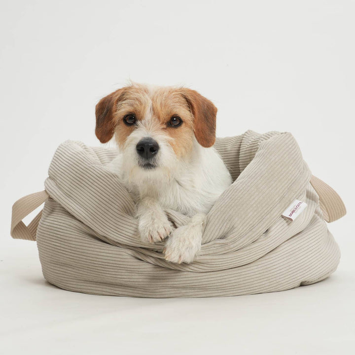 DOGS in the CITY® - Hundekörbchen Shopper Little Basket Chelsea Cord gravel