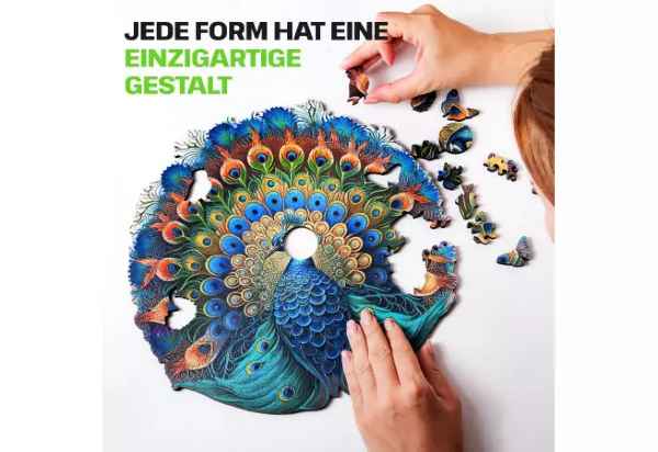 ESC Welt "PFAU PUZZLE 200 oder 300 TEILE"  Klassisches Lege/Wand Puzzle aus Holz