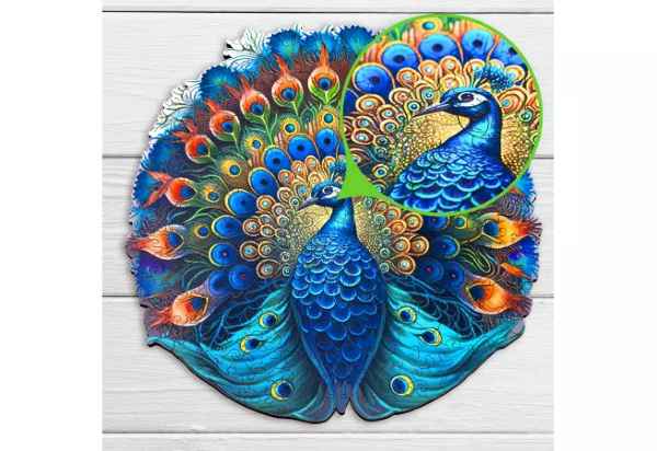 ESC Welt "PFAU PUZZLE 200 oder 300 TEILE"  Klassisches Lege/Wand Puzzle aus Holz