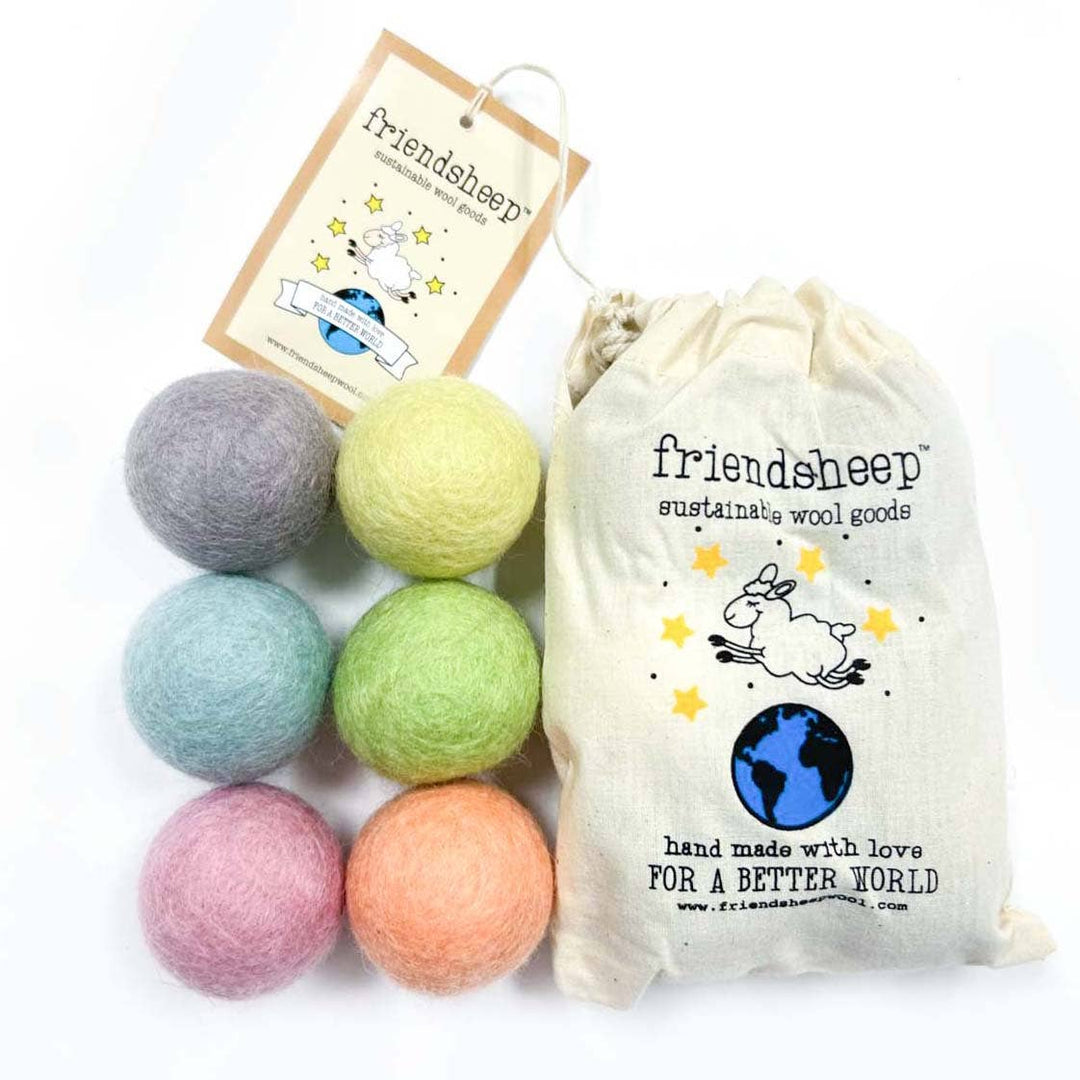 Friendsheep - Feenstaub Öko-Wollspielzeugbälle für Katzen (6er-Set)