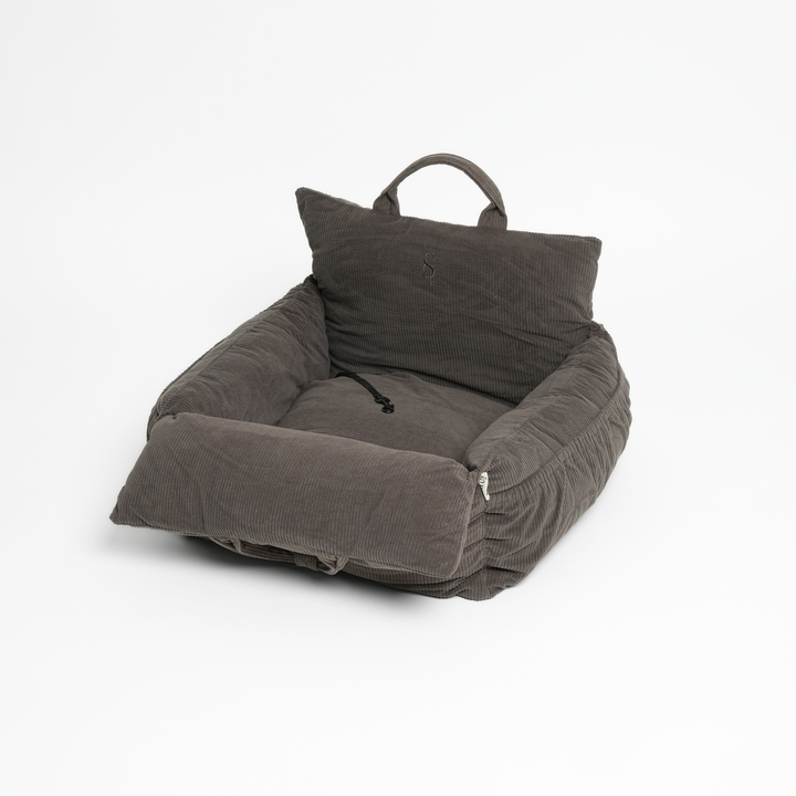 Staey „Lara“ Hund Autositz Cord | 3-in-1 Hundebett