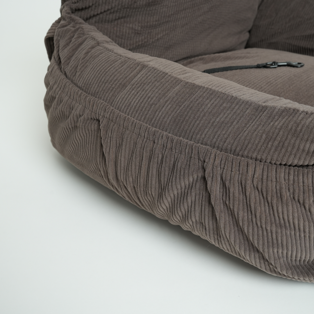 Staey „Lara“ Hund Autositz Cord | 3-in-1 Hundebett