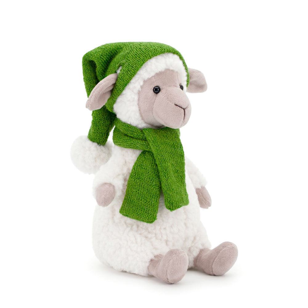 Kuscheltier Schaf Nicky mit grüner Mütze 20 cm
