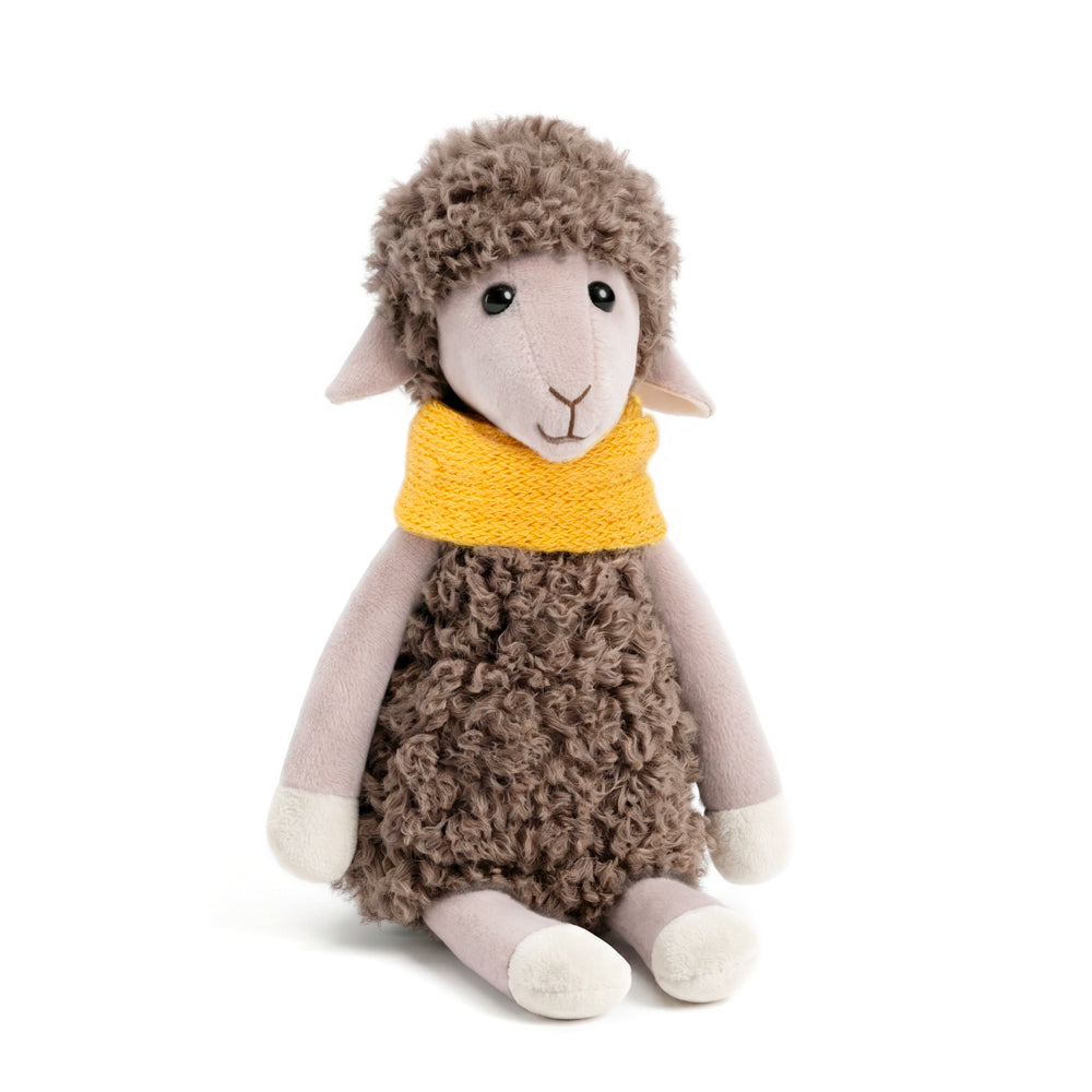 Kuscheltier Schaf Bibi mit gelbem Loop 16 cm