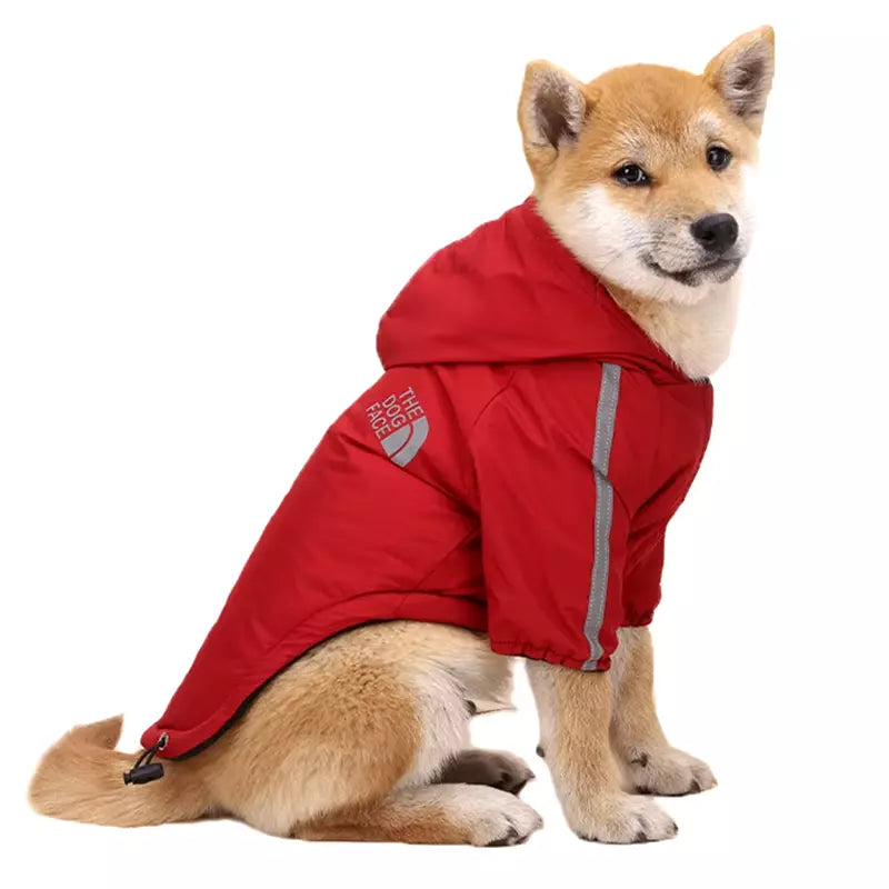 Wasserdichte warme Hundejacke mit Kapuze – reflektierender Wintermantel