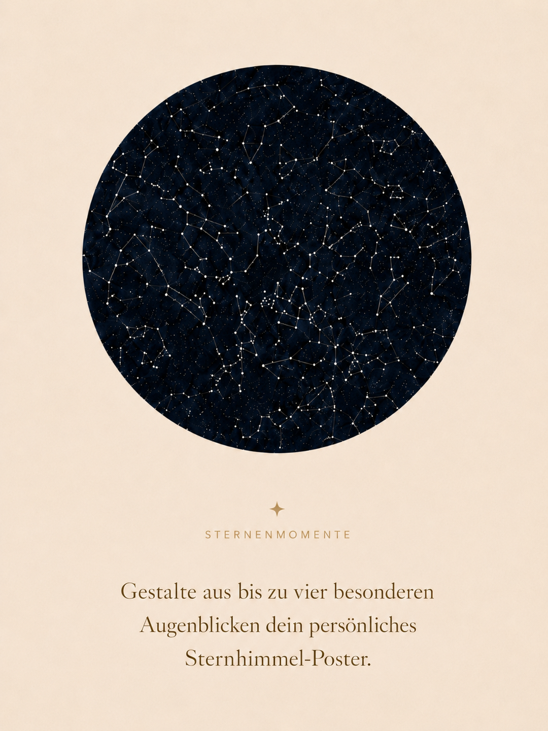 Personalisierte Sternenkarte als Poster – gestalte bis zu vier Momente | Sternenmomente