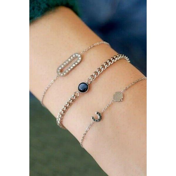 Armband mit schwarzem Stein - myshop-ffm