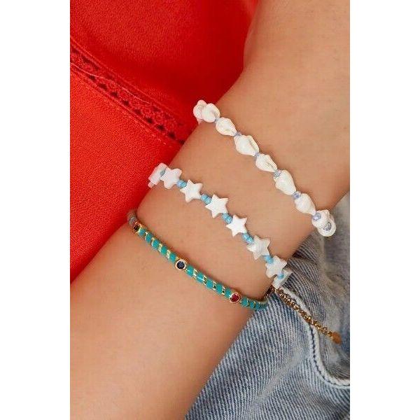 Armband "Muschel" Strandkollektion in Rosa oder Blau - myshop-ffm