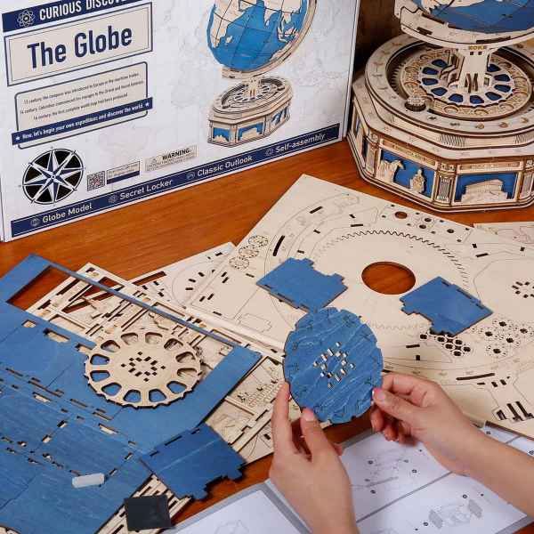 Sales,  Robotime,  Mechanisch,  Leuchtender Globus,  Leuchtend,  Globus,  3D Puzzles,  180 Teile