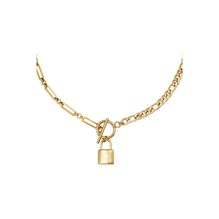 Halskette "Chain & Lock" in Gold - Länge 55 cm - myshop-ffm