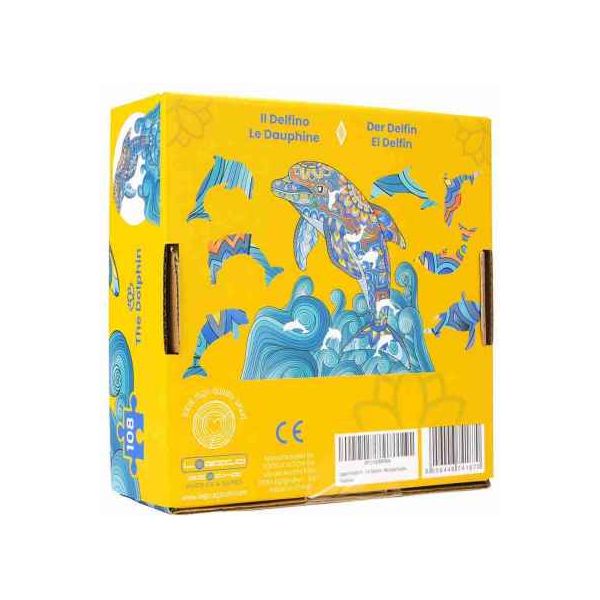 Mandala "The Dolphin" 2D Lege Puzzle Klassisches Puzzle Holz Puzzle - myshop-ffm