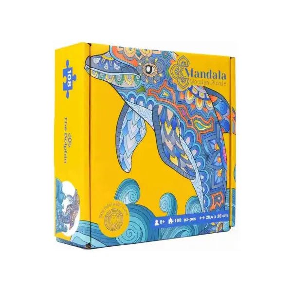 Mandala "The Dolphin" 2D Lege Puzzle Klassisches Puzzle Holz Puzzle - myshop-ffm