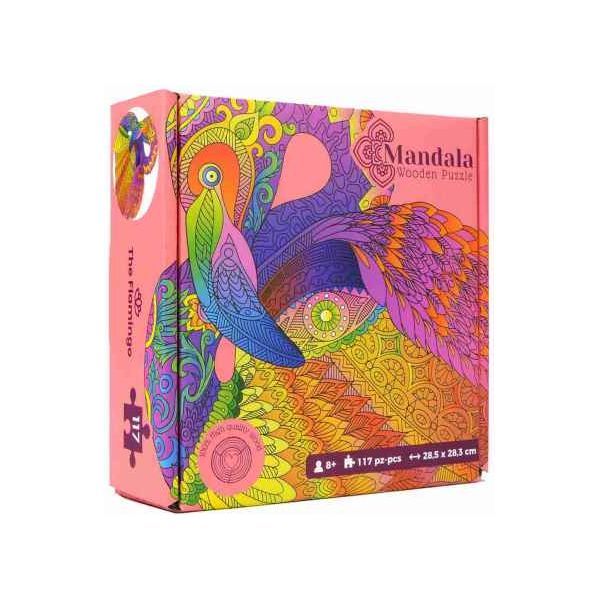 Mandala "The Flamingo" 2D Lege Puzzle Klassisches Puzzle Holz Puzzle - myshop-ffm