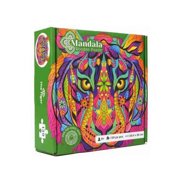 Mandala "The Tiger" 2D Lege Puzzle Klassisches Puzzle Holz Puzzle - myshop-ffm