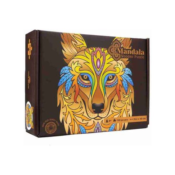 Mandala "The Wolf" 2D Lege Puzzle Klassisches Puzzle Holz Puzzle - myshop-ffm