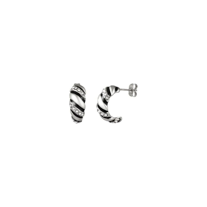 Ohrstecker "Baquette" mit Zirkonen in Silber & Schwarz - myshop-ffm