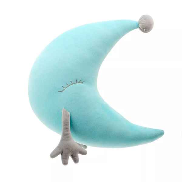 Plüsch Kuschelkissen "Lucky Moon" 36x35x12 cm Baby Kinder Kissen - myshop-ffm