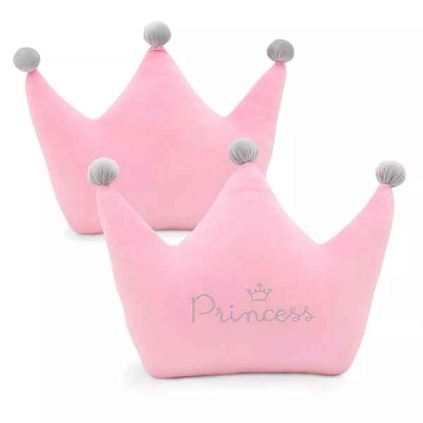 Plüsch Kuschelkissen "Princess Crown" 38x51x12 cm Baby Kinder Kissen - myshop-ffm