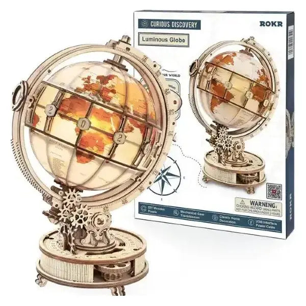 Robotime,  Mechanisch,  Leuchtender Globus,  Leuchtend,  Globus,  3D Puzzles,  180 Teile