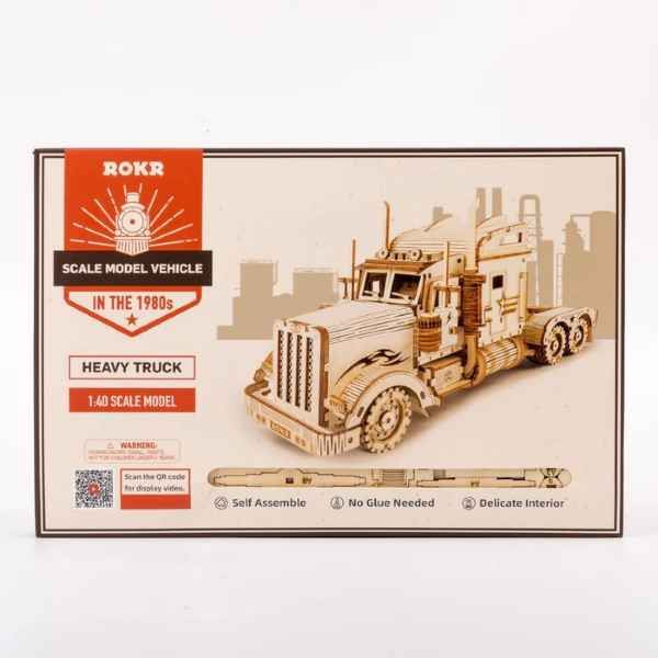 Schwerer LKW,  ROKR,  Robotime,  Lokomotive,  Heavy Truck,  Fahrzeuge,  3D Puzzles,  308 Teile